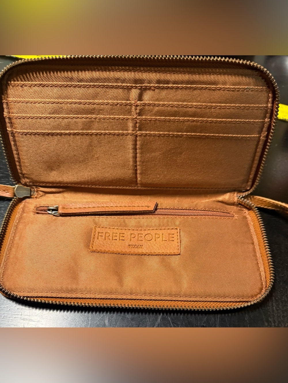 Free People Brown Wristlet Wallet Card Holder
